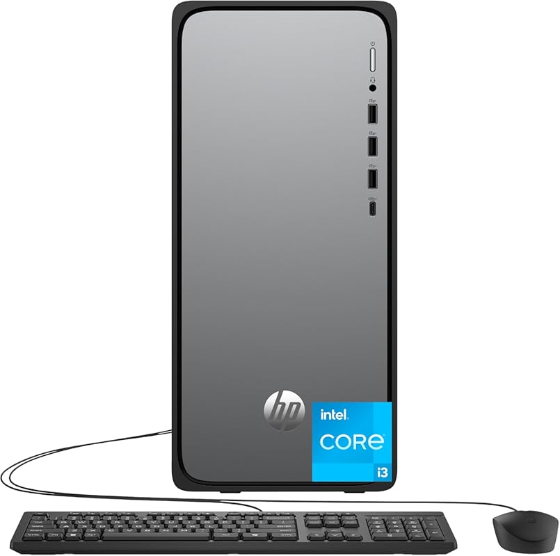 HP OmniDesk Desktop PC with Intel Core i3‑14100, 8 GB RAM, 512 GB SSD,