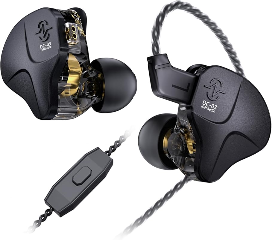 CCZ DC03 Gaming IEMs – 1‑Driver Hi‑Fi In‑Ear Monitors, Detachable Cabl