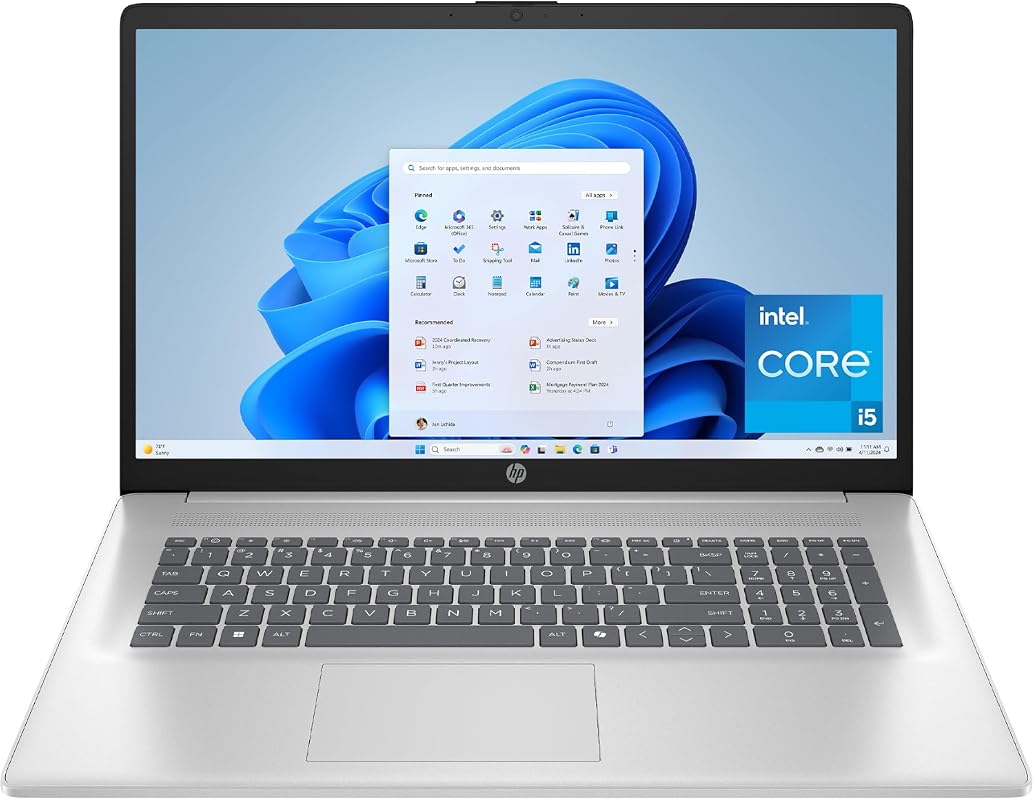 HP 17.3 Inch Laptop with Intel Core i5-1334U, 16GB RAM, 512GB SSD, FHD