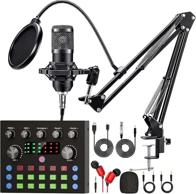 Podcast Equipment Bundle with Professional Mic, Voice Changer, Live So
