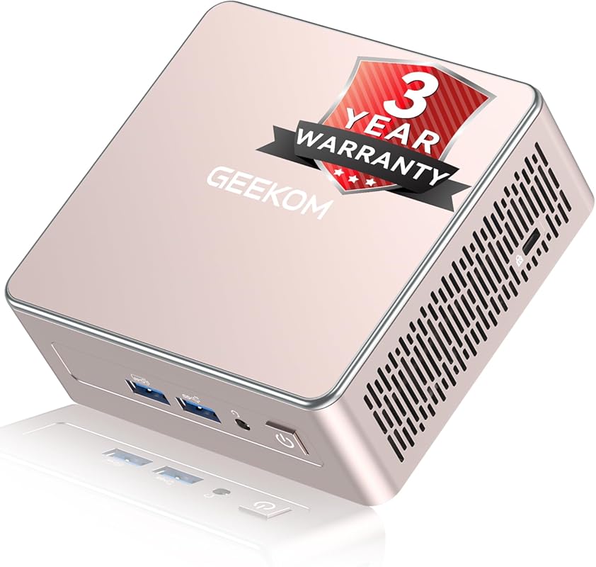 GEEKOM A5 2026 Mini PC Ryzen 5 7430U 16GB RAM 512GB SSD, 8K Support, 6