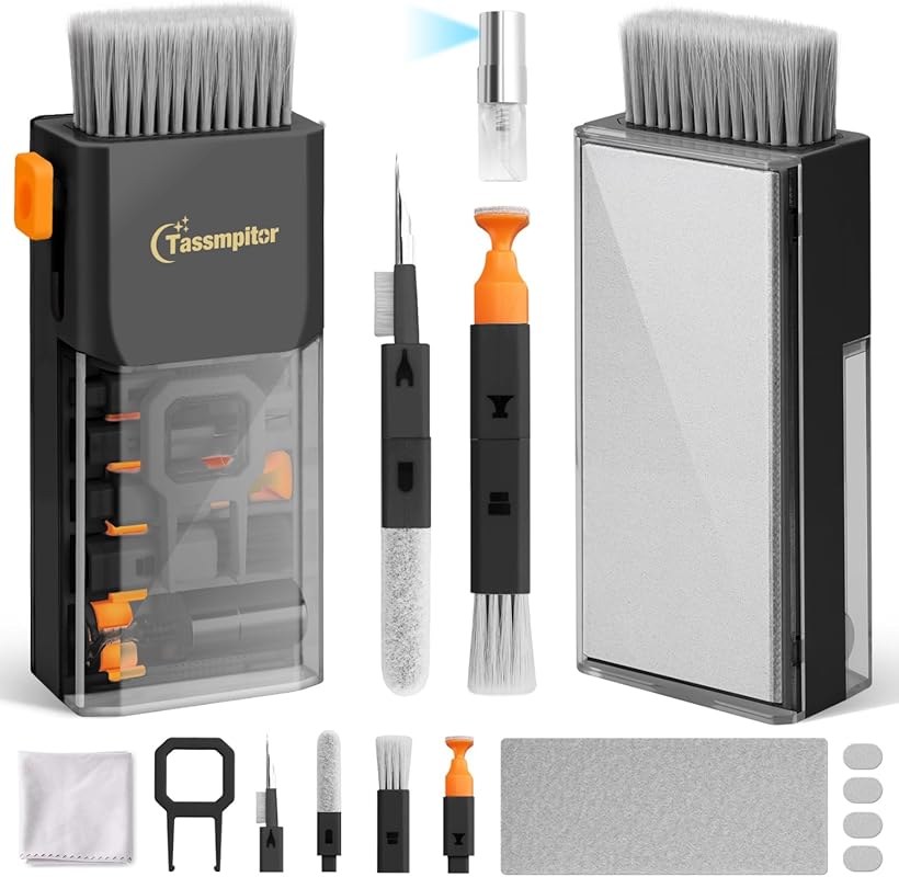 Compact Keyboard Cleaning Kit with brush, spray bottle and microfiber 