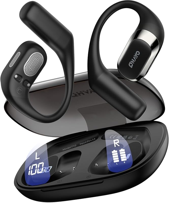 OHAYO Open‑Ear Headphones with Ergonomic Earhook, Bluetooth 5.4, 40 h 