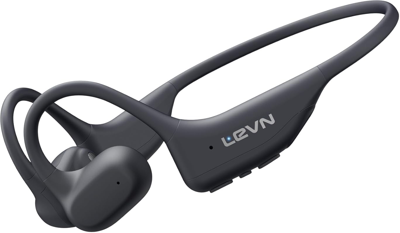 LEVN Open Ear Bluetooth 5.3 Running Headphones – 14 h Battery, Sweat‑P
