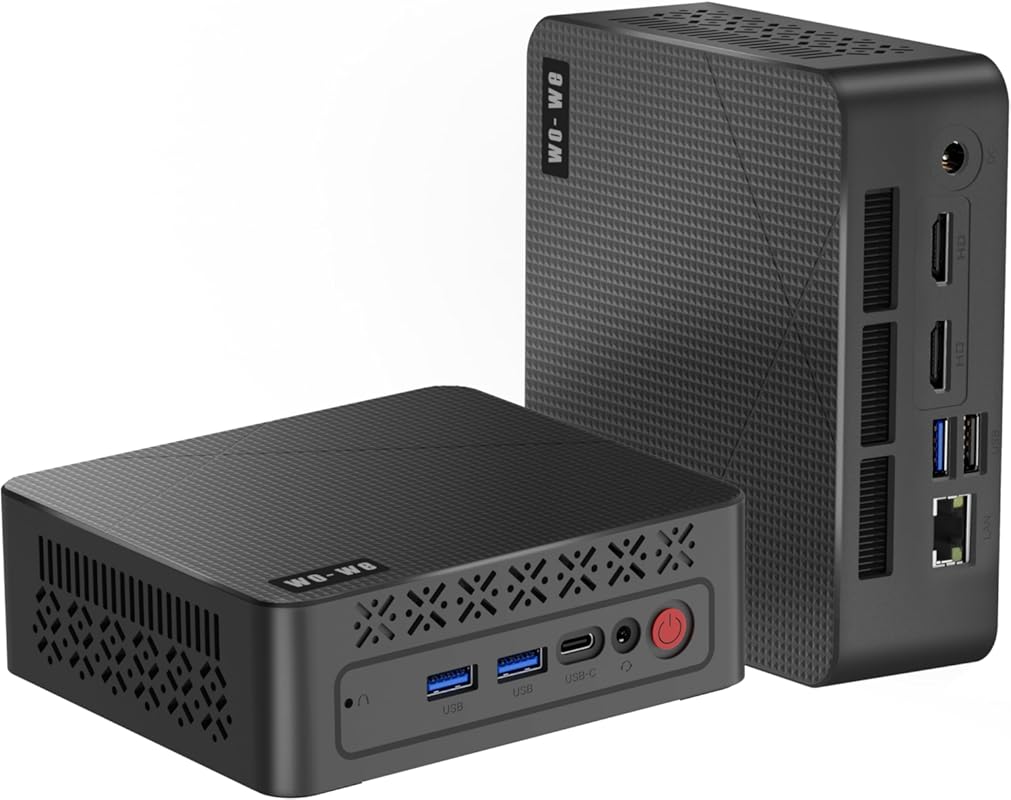 wo‑we Mini PC – AMD 3500U, 8 GB RAM, 256 GB SSD, Triple 4K HDMI & Type