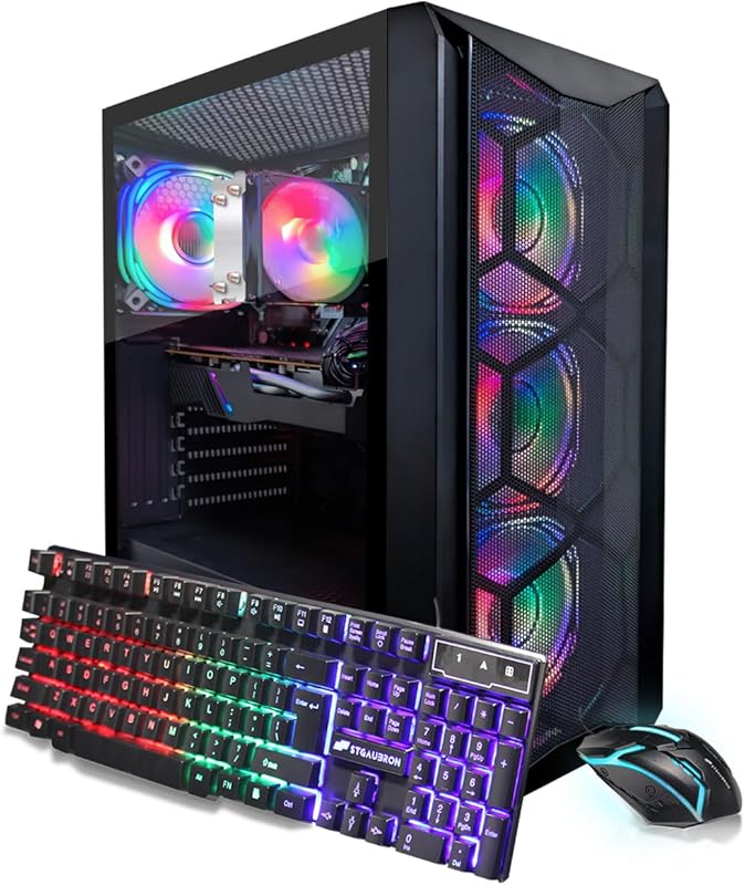 STGAubron Gaming Desktop with AMD Ryzen 5 5500 up to 4.2 GHz, GeForce 