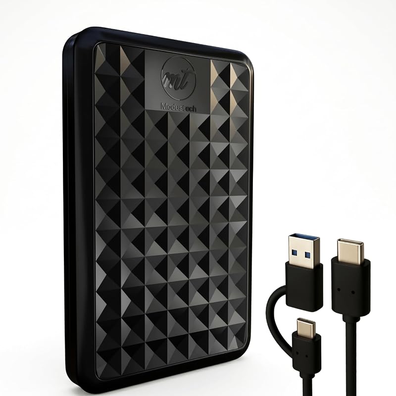Facet 1TB External Hard Drive Portable USB-C/USB 3.1, Ultra-Slim HDD f
