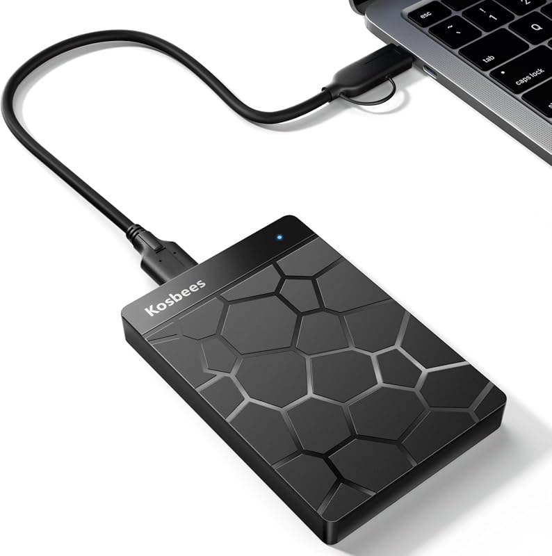 500GB Portable External Hard Drive, Ultra Slim HDD for Windows, PC, Ma