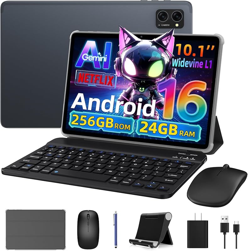 Android 16 Tablet 2026 – 10 with Pen & Keyboard