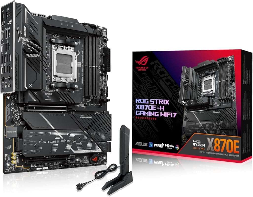 ASUS ROG Strix X870E‑H Gaming WiFi 7 Motherboard – AMD AM5, DDR5 AEMP,