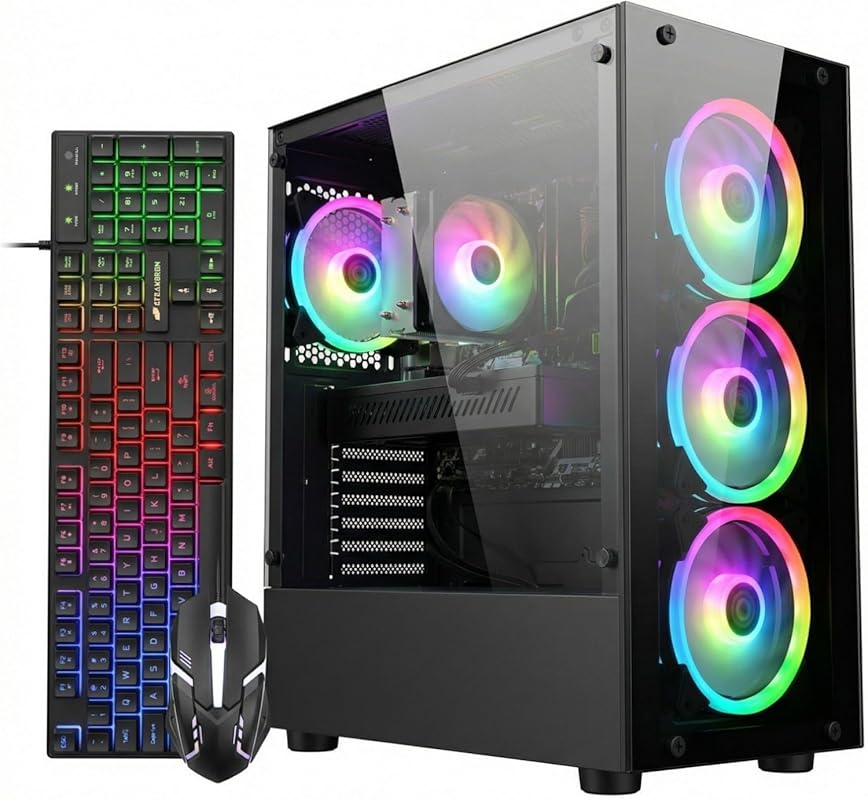 STGAubron Gaming PC Desktop featuring Intel Core i7 up to 3.9 GHz, GeF