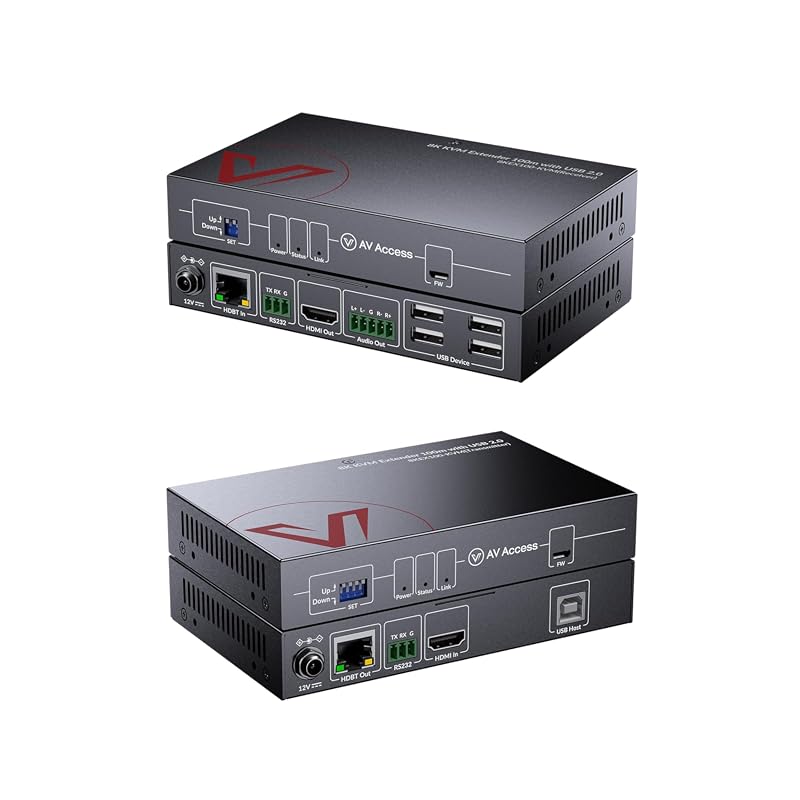 AV Access 8K KVM HDMI Extender Over CAT6/7, 328ft HDBaseT with USB 2.0