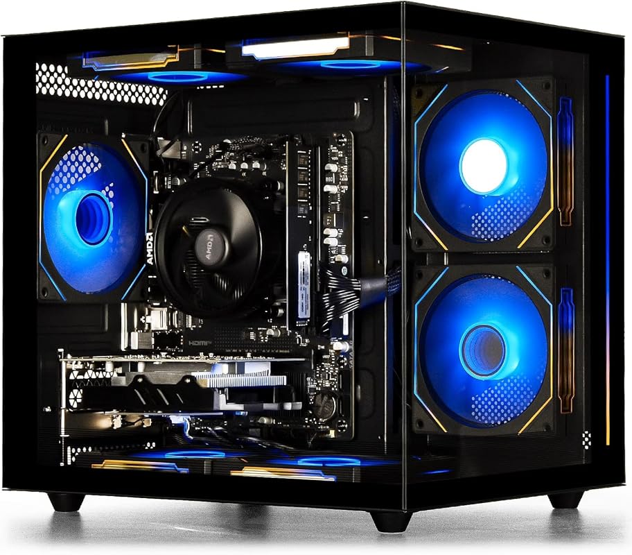suevery Prebuilt Gaming PC with Ryzen 5 6-Core, 16GB DDR4 RAM, 512GB N