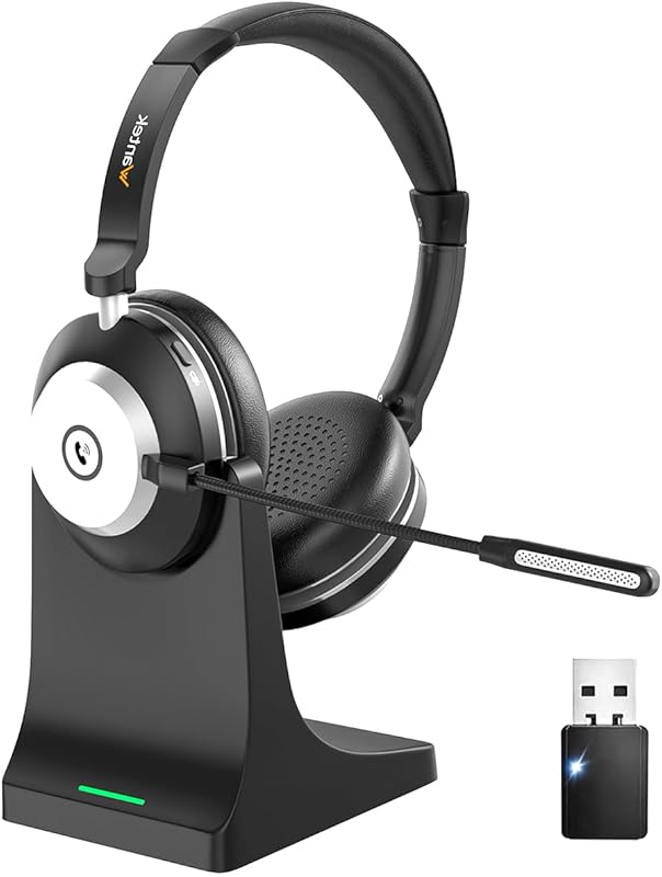 Bluetooth Wireless Headset with Noise‑Cancelling Mic and Mute Button