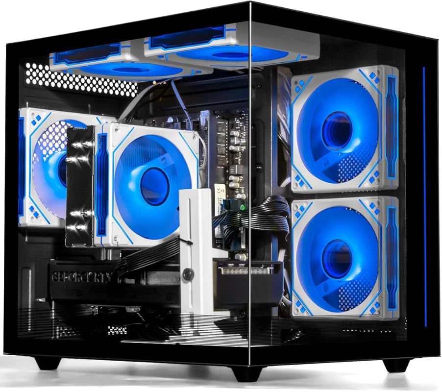 Gaming PC Desktop: Ryzen 7 5700X, GeForce RTX 5060, 16GB DDR4 RAM, 1TB
