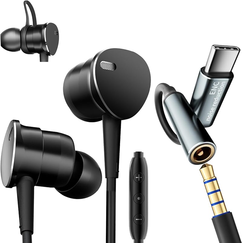 Wired In‑Ear Headphones – Deep Bass, Noise‑Cancelling Mic, Clear Calls