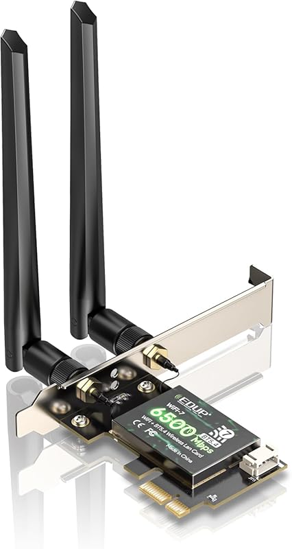 EDUP BE6500 Wi‑Fi 7 PCIe Card – Tri‑Band 6 GHz/5 GHz/2.4 GHz, Bluetoot