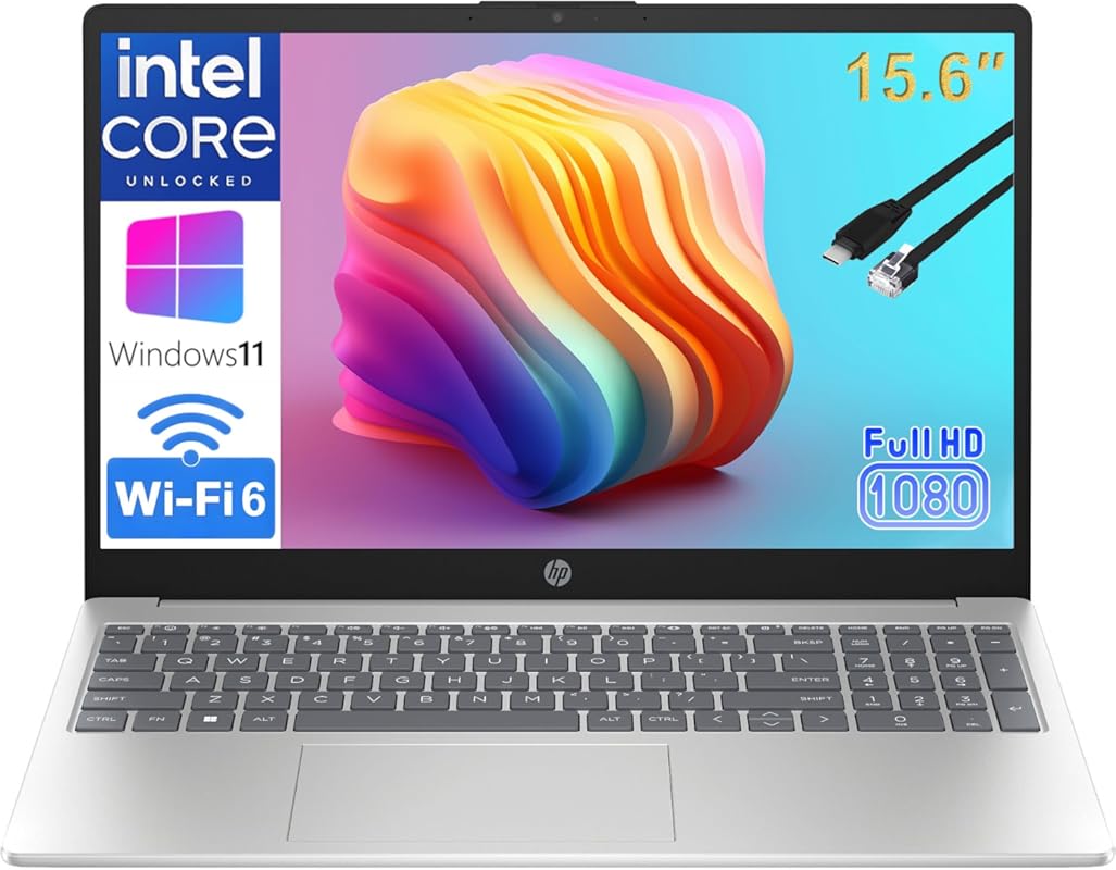 HP Essential 15.6" Laptop 2026, Intel N100, 8GB RAM, 256GB SSD, FHD, O