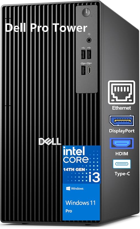 Dell Pro Tower Desktop for Home & Business, 14th Gen Intel, 16GB RAM,