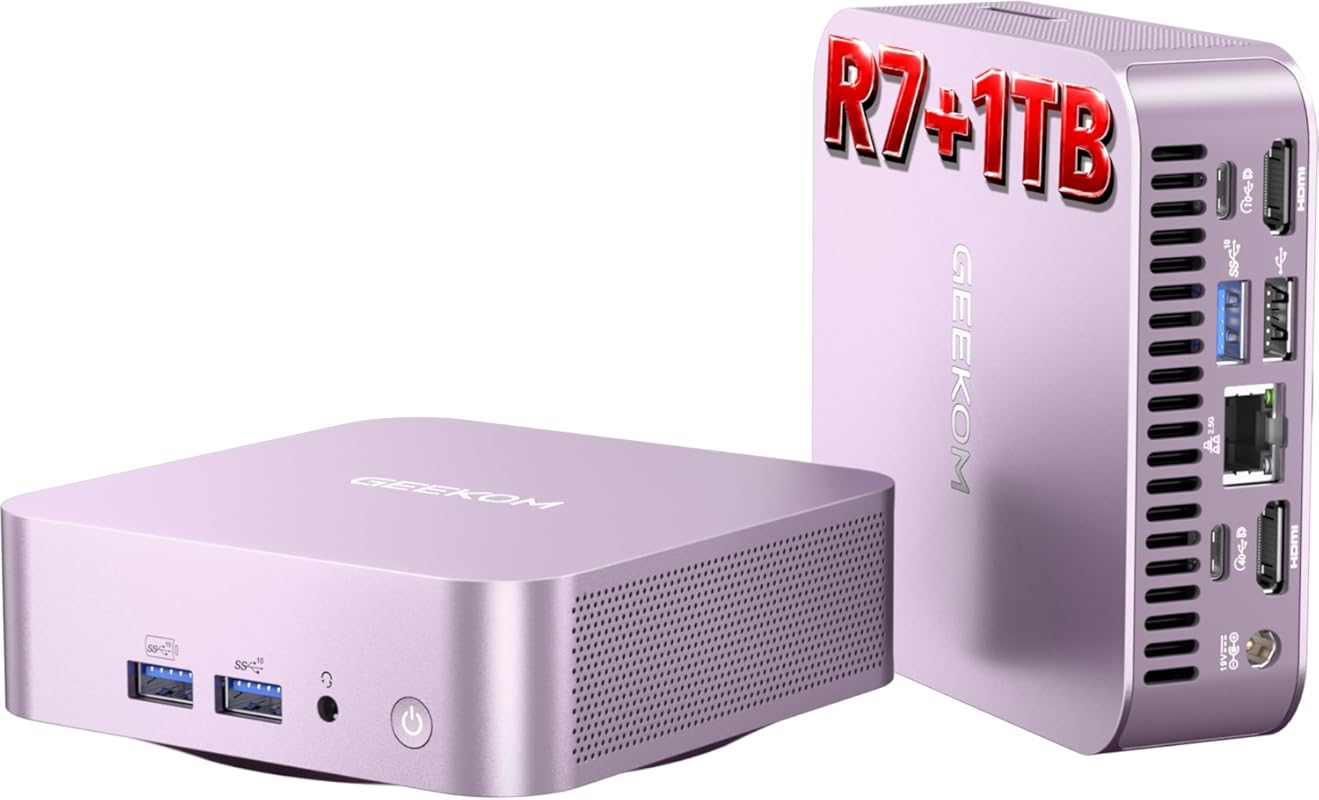 GEEKOM A6 Mini PC, AMD Ryzen 7 6800H, 1 TB PCIe 4.0 SSD, 16 GB DDR5