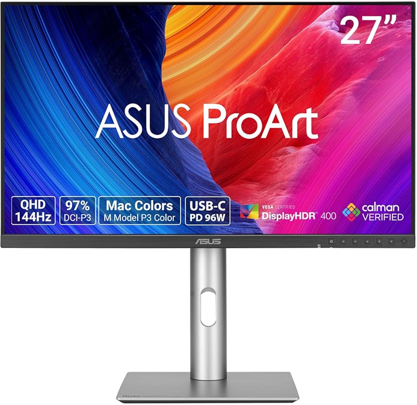 ASUS ProArt PA278CGRV 27” Monitor – IPS QHD 144Hz, 97% DCI‑P3, ΔE<2, U