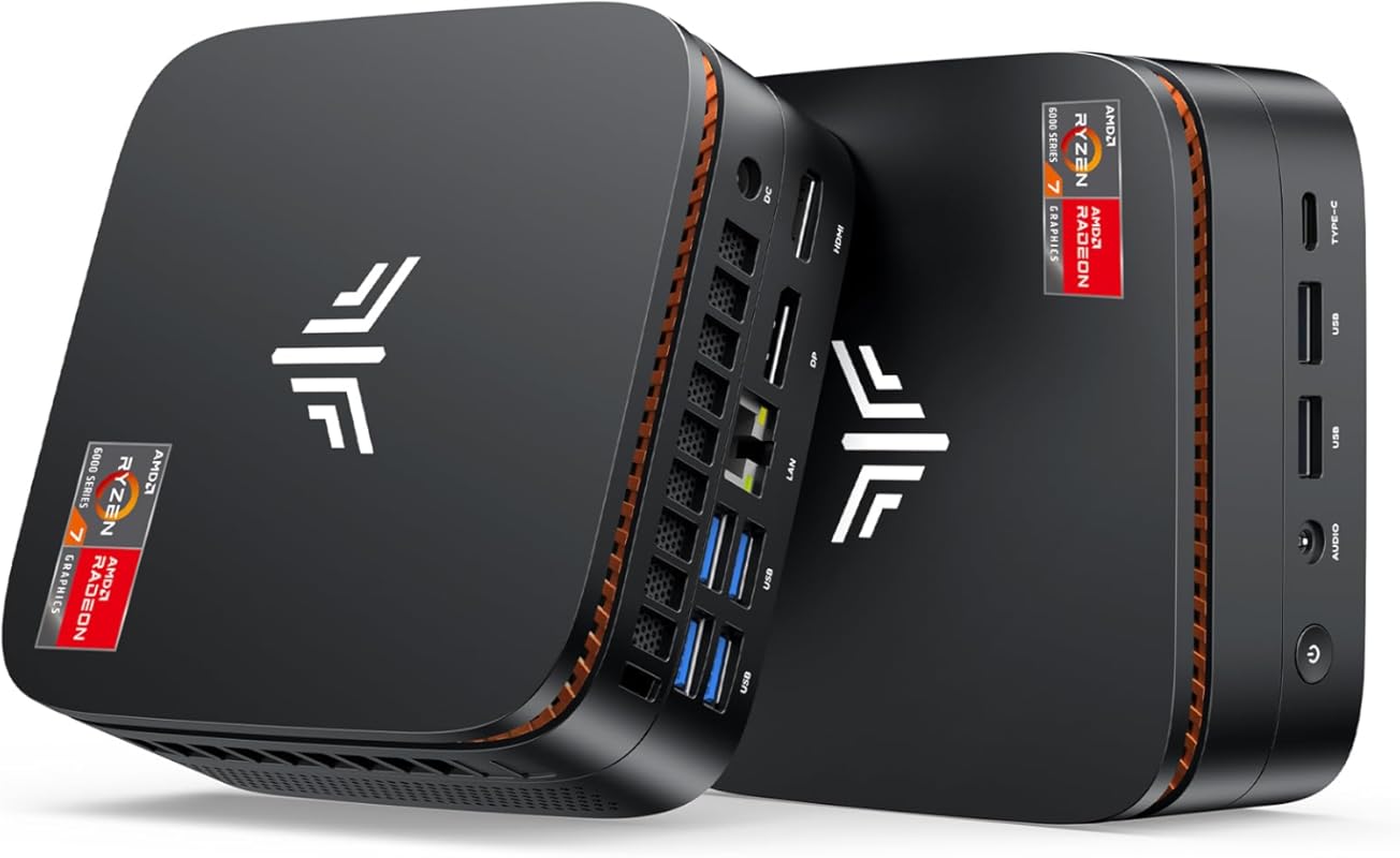 KAMRUI Hyper H1 Mini Gaming PC, AMD Ryzen 7 7735HS, 24 GB LPDDR5, 512