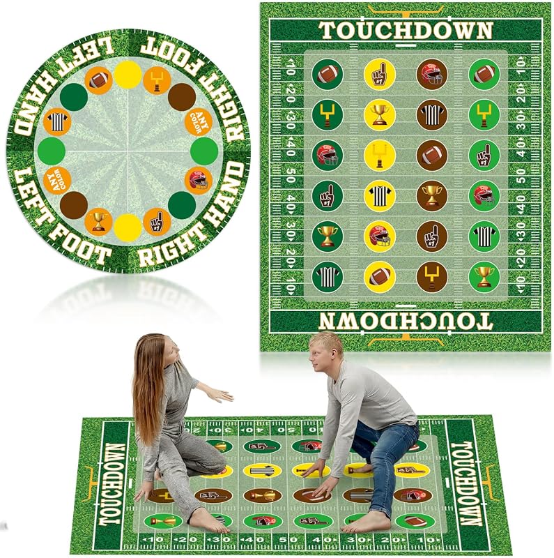 Capoda 2‑Piece Football Twist Pose Mat with Spinner – Interactive Floo