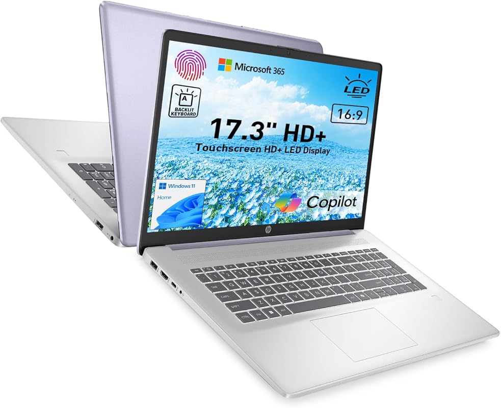 HP 17.3" Touchscreen Laptop, 8GB RAM, 128GB SSD, Fingerprint Reader, B
