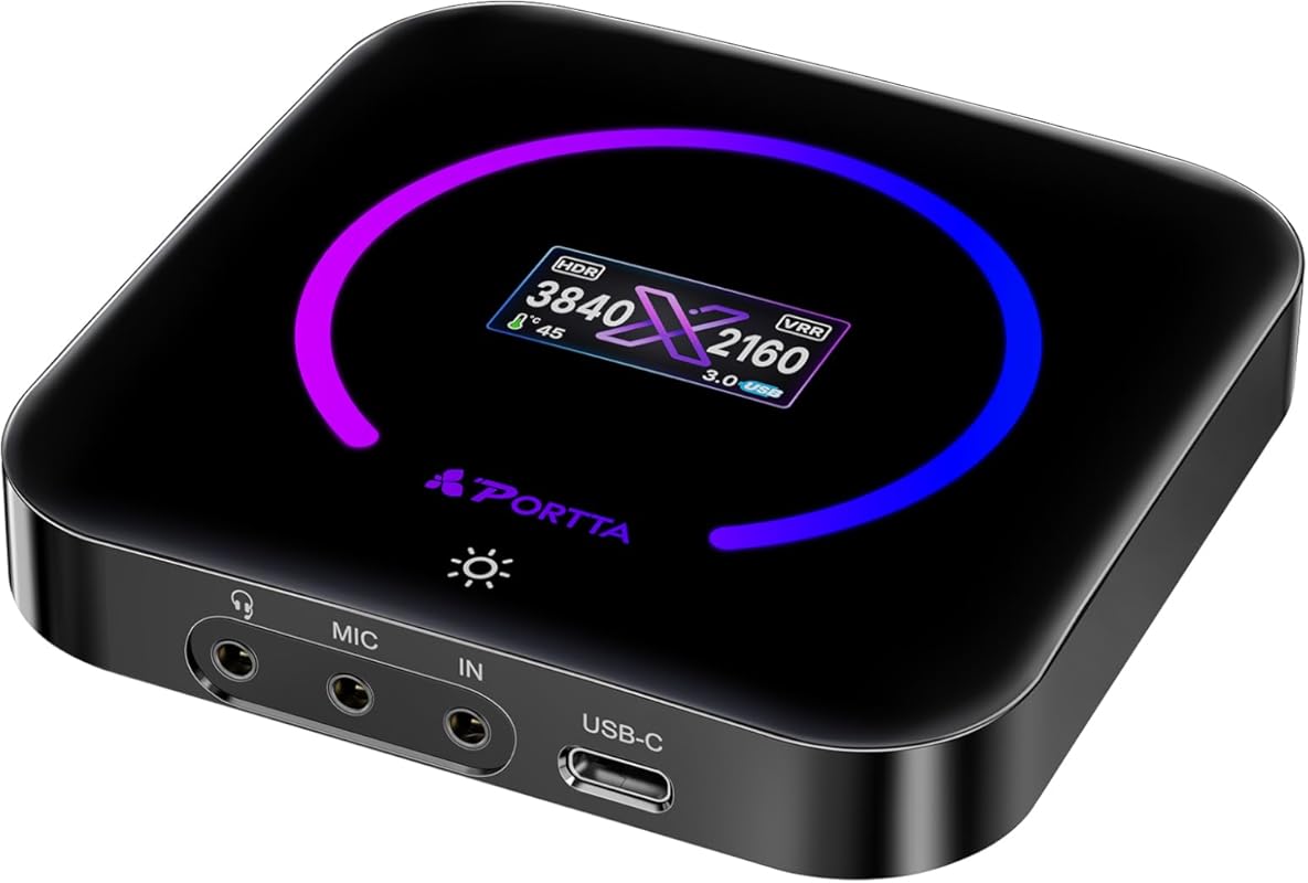 PORTTA DX20R HDMI Capture Card records 4K60 ultra‑low latency, support
