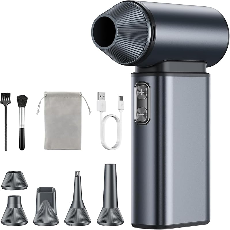 150,000 RPM Super Power Cordless Air Duster – 6‑Gear Adjustable, Recha