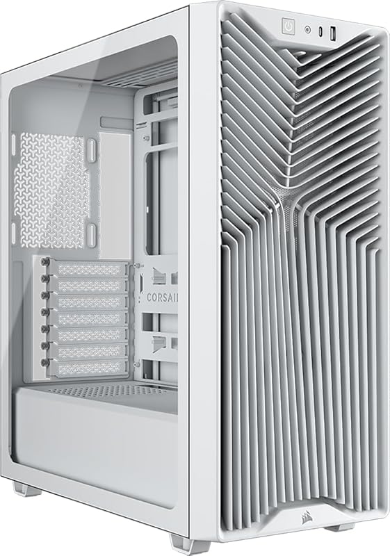 Corsair 3200D RS Mid‑Tower ATX Case, White, with 3 RS120 PWM Fans, GPU