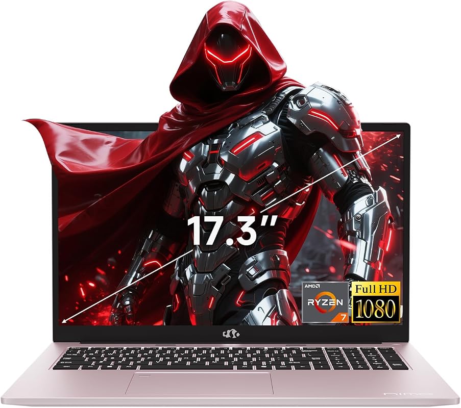 NIMO 17.3" Gaming Laptop, Ryzen 7 7735HS 8-Core, 32GB DDR5, 1TB SSD, R