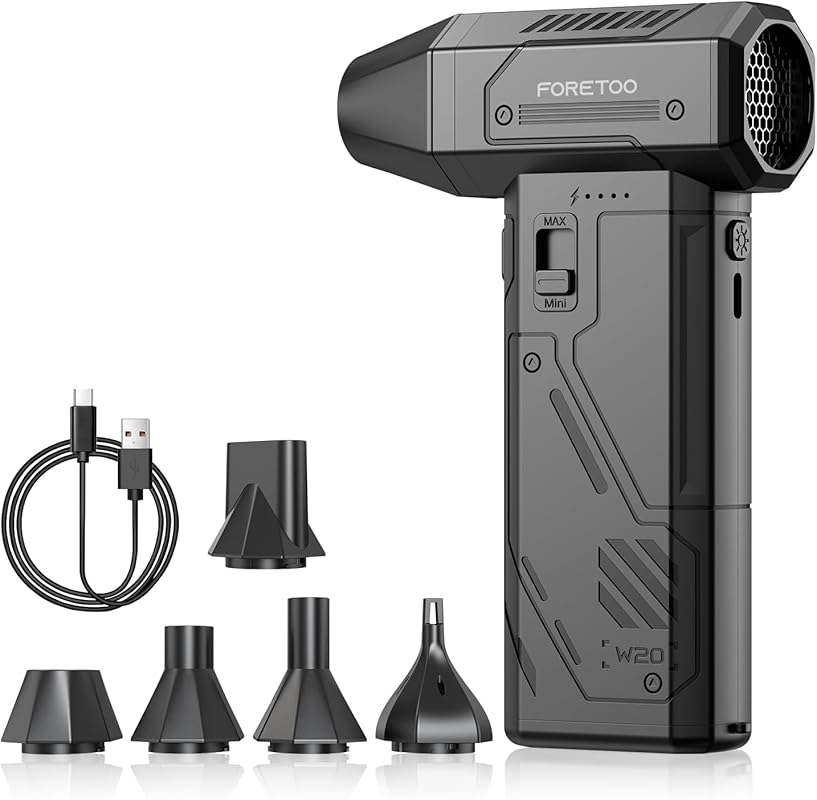 130,000 RPM Brushless Electric Air Duster – Adjustable Stepless Speed,
