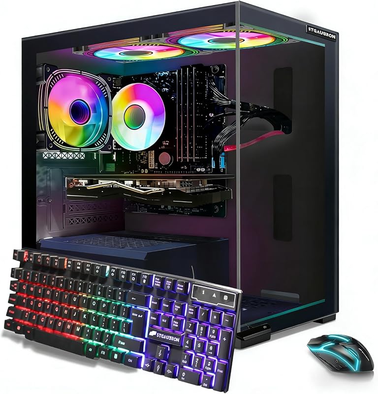 STGAubron Gaming PC Desktop Intel Core i7 Radeon RX 580 16G 16GB RAM 5