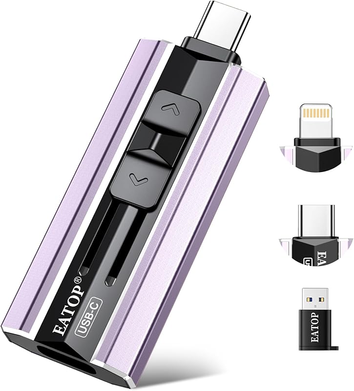 EATOP 256GB Dual‑Interface Flash Drive – No App Needed, Portable USB S