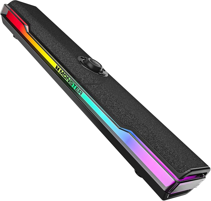 Monster S330 Bluetooth 6.0 HiFi Stereo Sound Bar with Dynamic RGB Lighting