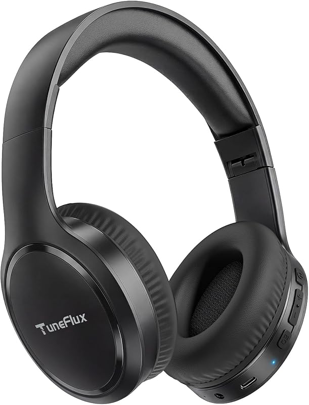 TuneFlux Bluetooth 6.0 Over‑Ear Headphones, 70 h Playtime, 3 EQ Modes,