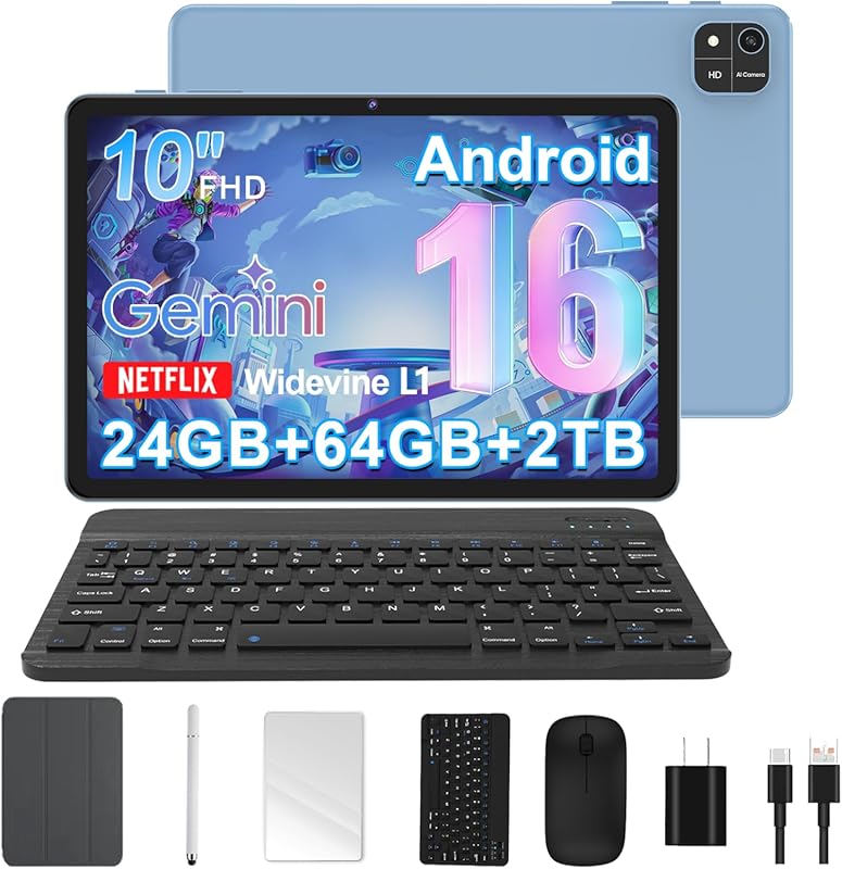 Android 16 10‑Inch Tablet – Octa‑Core, 24 GB RAM, 64 GB ROM, 2 TB Expa