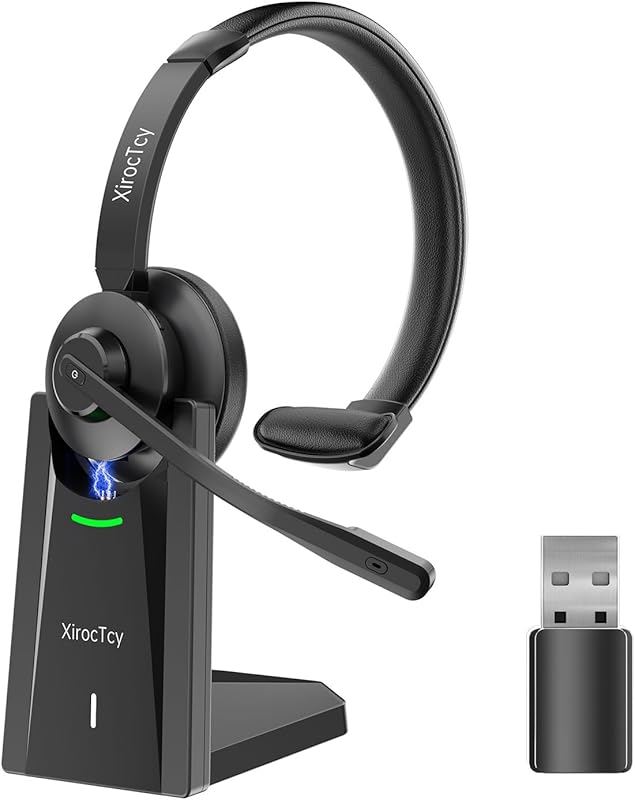 Wireless Bluetooth 5.3 Headset with AI Noise‑Cancelling Mic