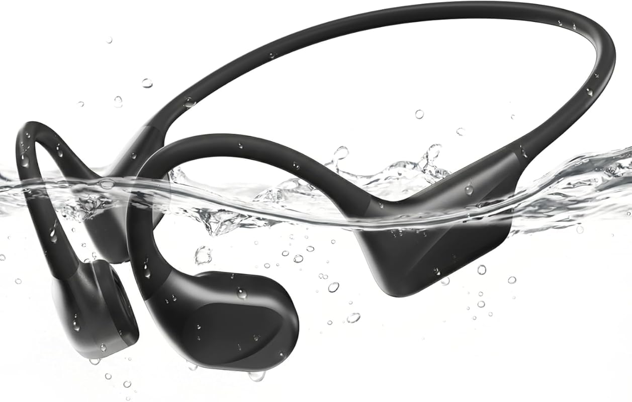 PSIER Dual‑Driver Bone Conduction Swimming Headphones, IPX8 Waterproof