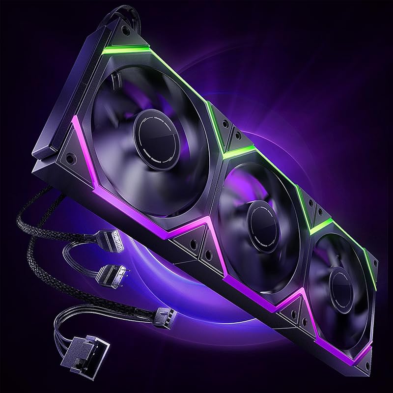 AsiaHorse Nyota Pro 120mm PC Fans with ARGB PWM, Daisy-Chain Design, D