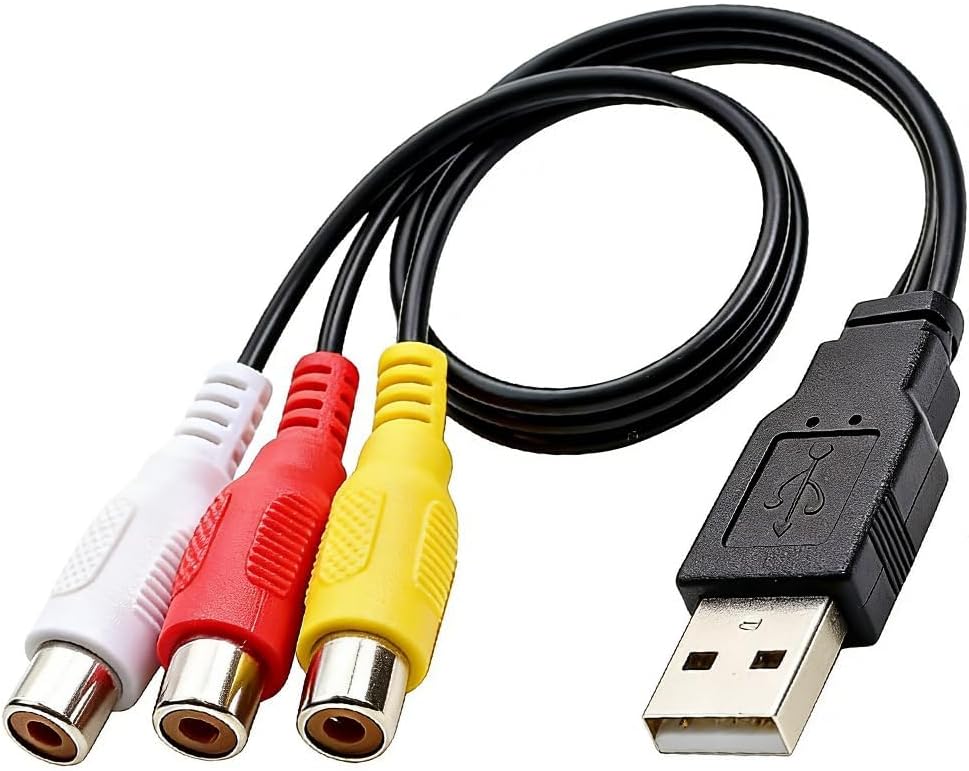 USB to 3RCA Cable USB A 2.0 Male to 3 RCA Female Video Audio Capture C