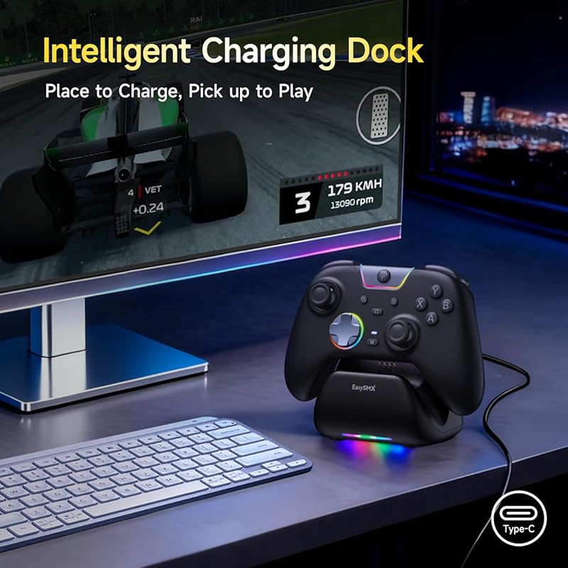 EasySMX X05Pro Wireless Gaming Controller – Smart Charging Dock, Quiet
