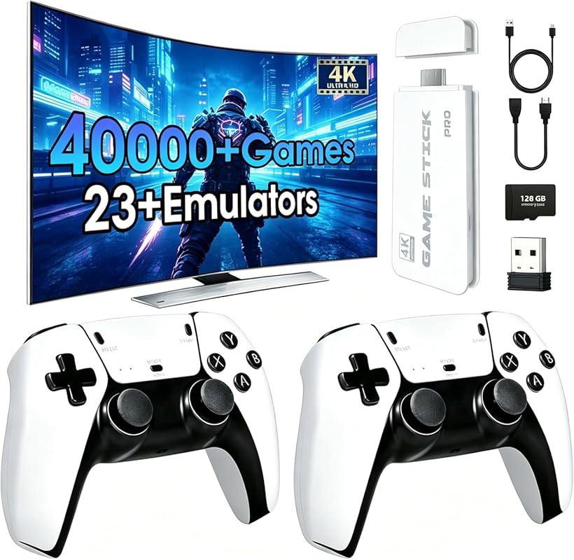 2026 Retro Game Console 40000+ Games 23 Emulators Dual 2.4G Controller
