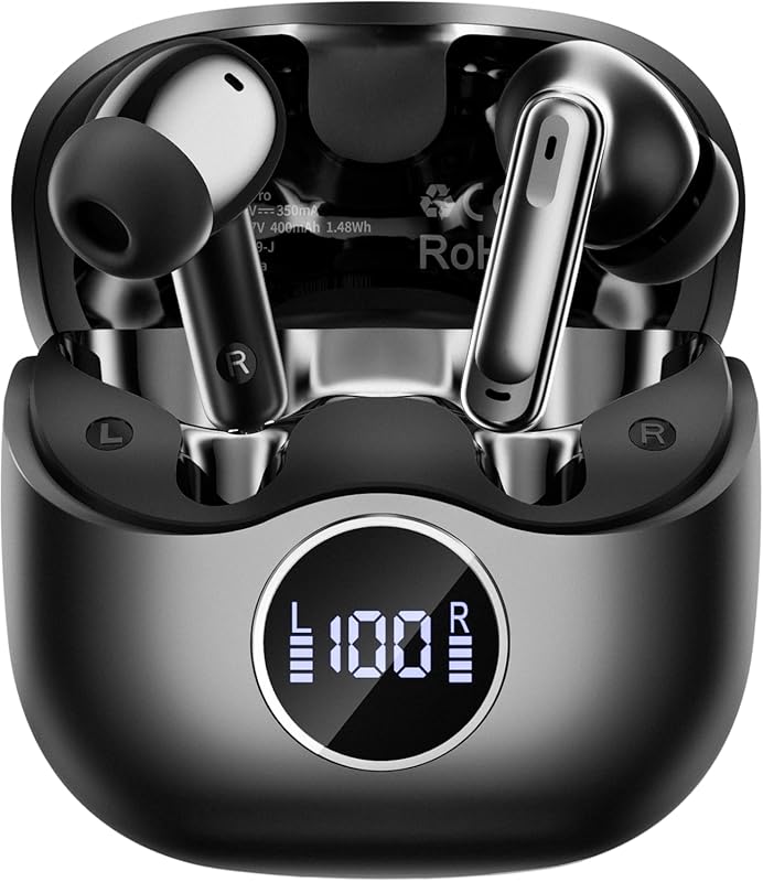 Adaptive Hybrid ANC 2026 Wireless Earbuds, 6‑Mic ENC, Hi‑Res Audio, De