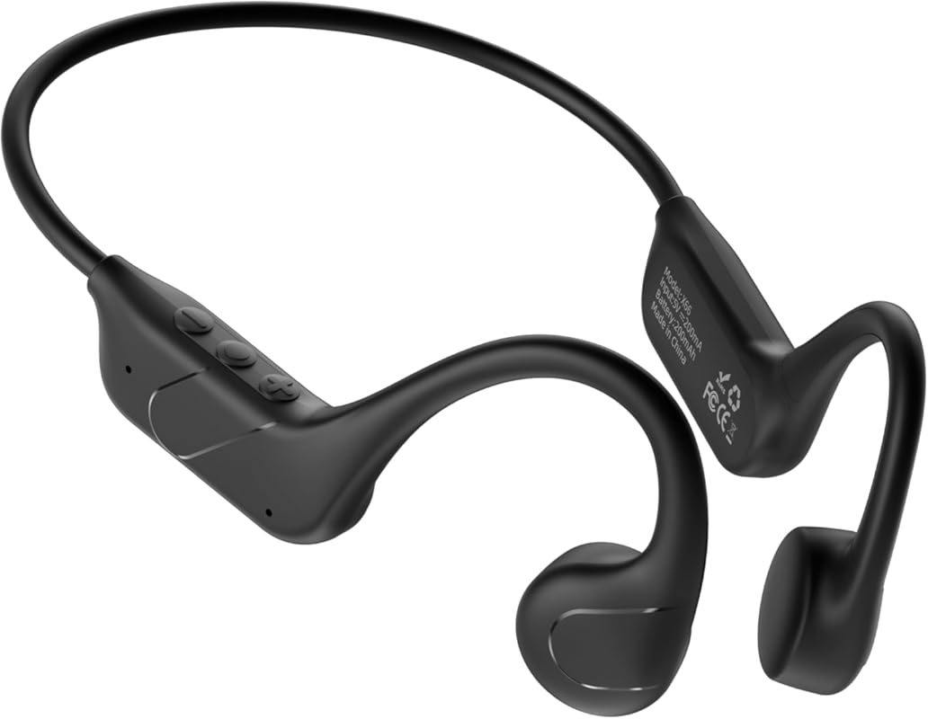 Bluetooth 6.0 Bone Conduction Headphones with Mic, 12‑Hour Playtime, I