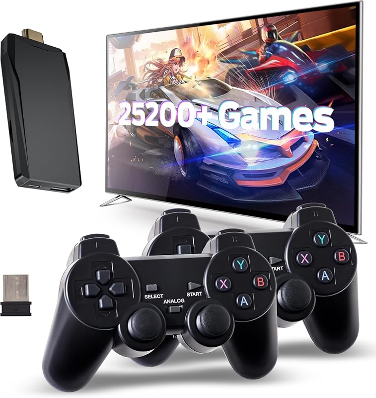 Retro Game Console – Plug‑Play 4K HDMI TV Box with 25,200+ Games, 9 Em