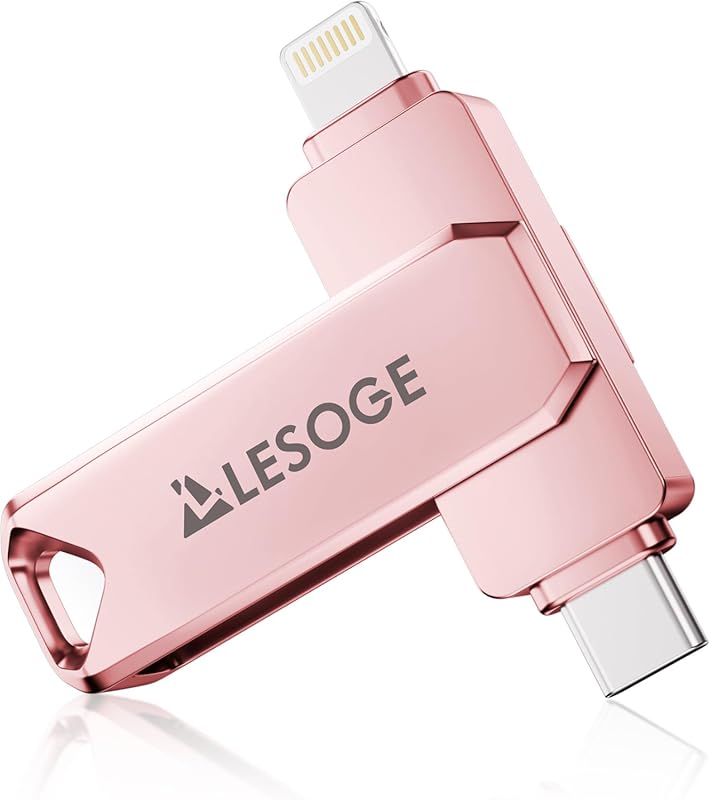 MFi Certified 256GB Light Pink Flash Drive for iPhone – High‑Speed Pho