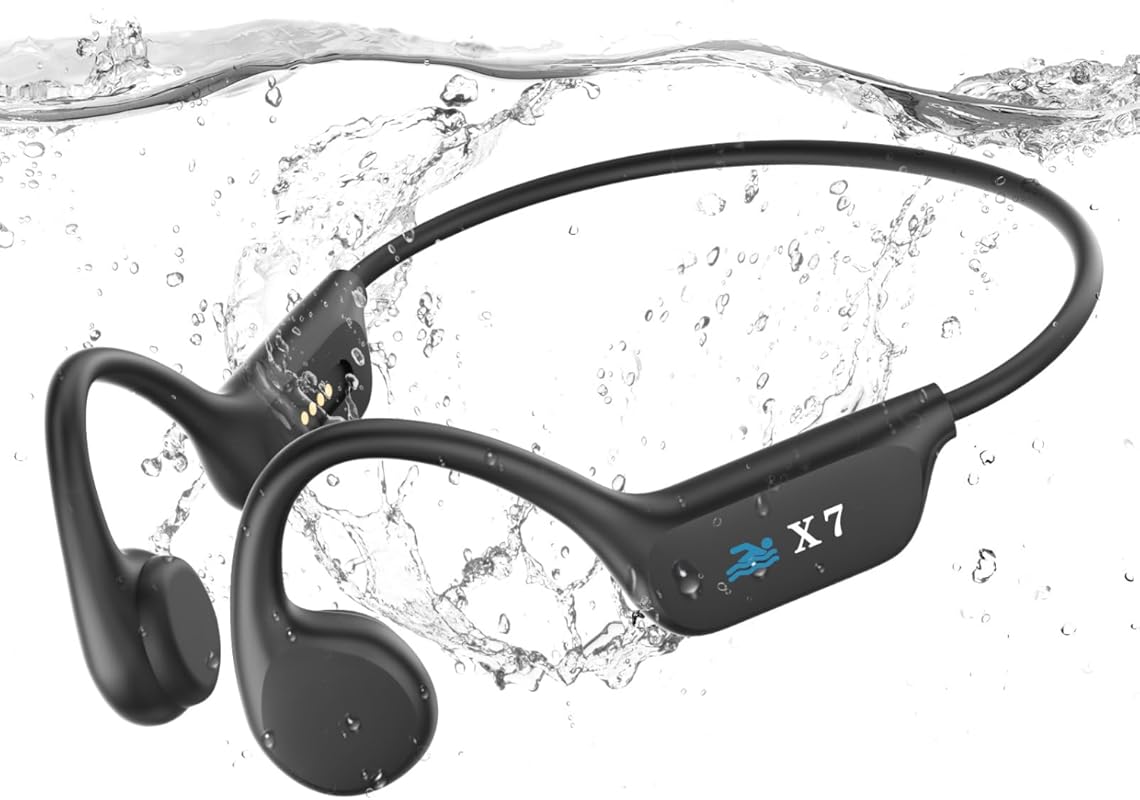 IP68 Waterproof Bone Conduction Swimming Headphones, Bluetooth 5.4, Op