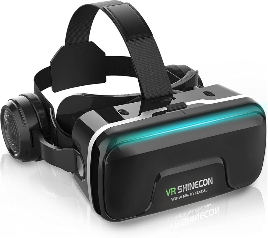 VR Headset with Built-in Headphones for 3D Movies & Games, Smartphone 